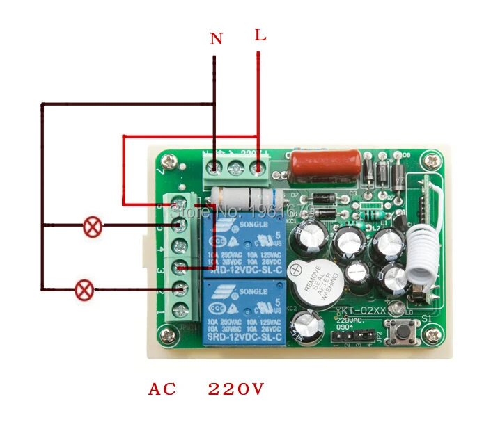 Универсальный AC 220 V 10 A 10A реле радиочастотного Радио беспроводной пульт дистанционного управления светильник приемник передатчик 433mhz