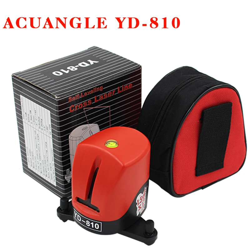 YD-810 360 degree self-leveling Cross Red Laser Level Wave length 635nm 1V1H Red 2 line 1 point Mini portable Instrument bracket