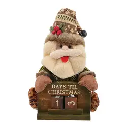 SCO Рождественский Адвент-календарь кукла украшения Деревянный обратный отсчет Настольный Декор Подарочная игрушка