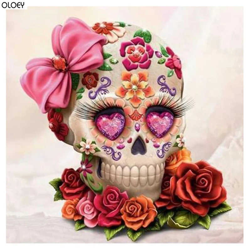 

5D DIY Diamond painting Cartoon skull Full Square/Round Diamond embroidery Rose Cross stitch Diamond Wall Painting