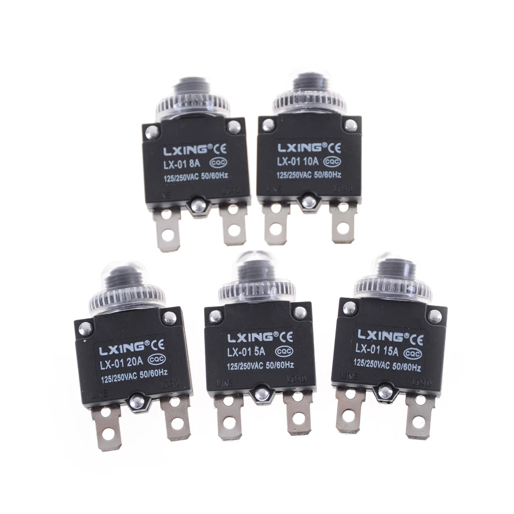 Thermal Switch Circuit Breaker Overload Protector 5A, ,8A,10A,15A,20A Overload Switch