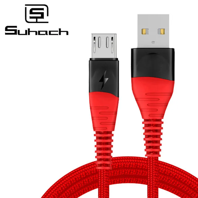 

Suhach 2.4A Micro usb cable 3m 2m 1m Nylon Braided Data Sync fast charging Cable for xiaomi Redmi Note 7 Samsung Huawei Microusb