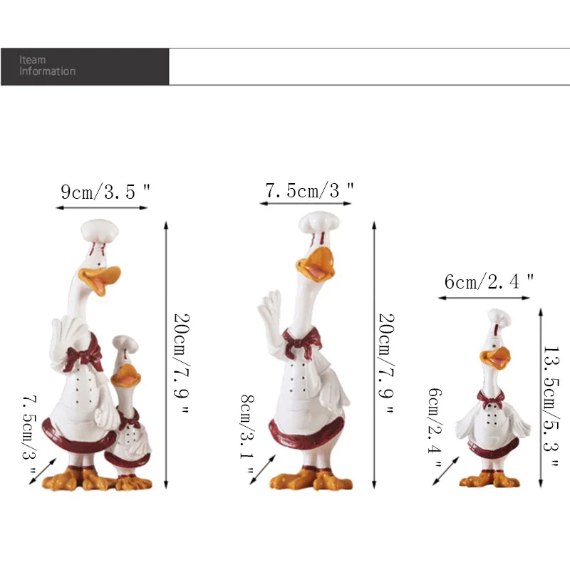 Украшения для дома, креативные фигурки утки, шеф-повара, украшения из смолы, мультяшная модель утки, шеф-повара, для ресторана, кухни, украшения, подарки