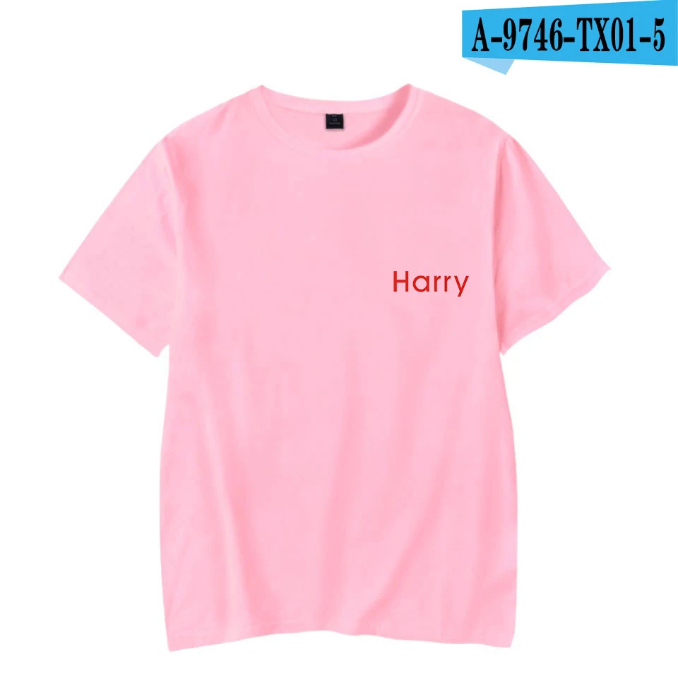 Harry Styles, летние футболки для женщин/мужчин с коротким рукавом, модные футболки с принтом, модные повседневные футболки - Цвет: pink