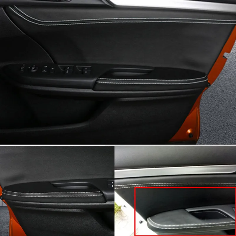 BBQ@ FUKA 8 шт Автомобильная Дверная панель, подлокотник, кожаная поверхность, накладка, аксессуары для салона автомобиля, подходит для Honda Civic