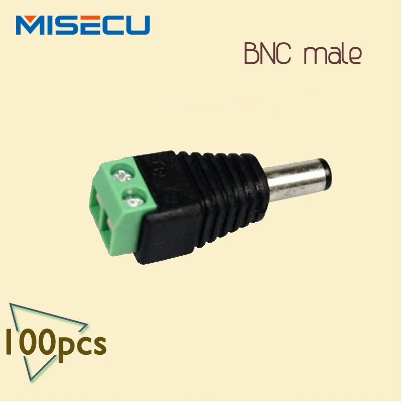  5.5/2.1mm Male DC Power Jack Connector DC Plug BNC connector for CCTV Camera system 100pcs 