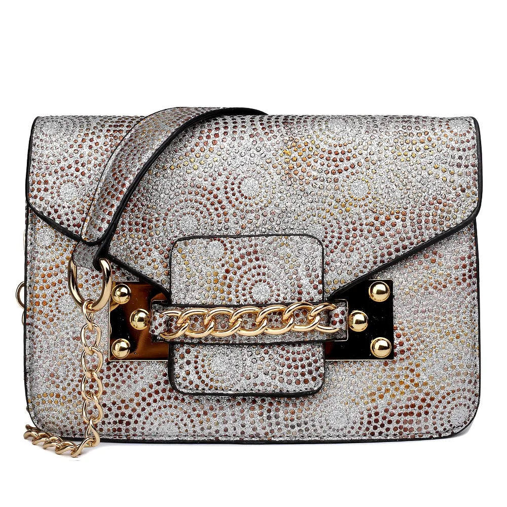 Fashion women hangbags messenger bags Beautiful textured sparkly glitter ball chains satchel