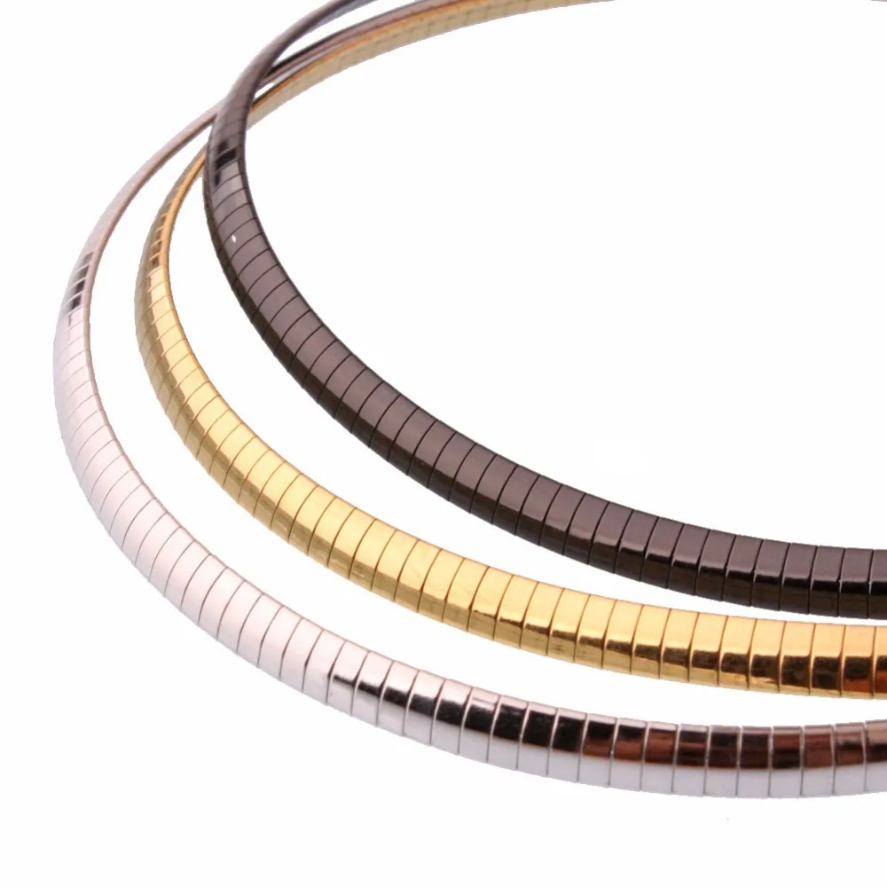 

New Arrival Stainless Steel Women Choker bib Necklace Silver Gold Black Snake Chain Chunky Collar Charm Female Fashion Jewelry