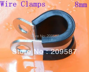 

10pcs 8mm Zinc Plated Rubber Insulated Cushinoned Cable Wire Fuel Clamps Clips