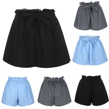 Шорты женские модные повседневные однотонные с бантом и эластичной резинкой на талии плюс размер свободные шорты Spodenki Damskie Pantalones Cortos короткие Feminino