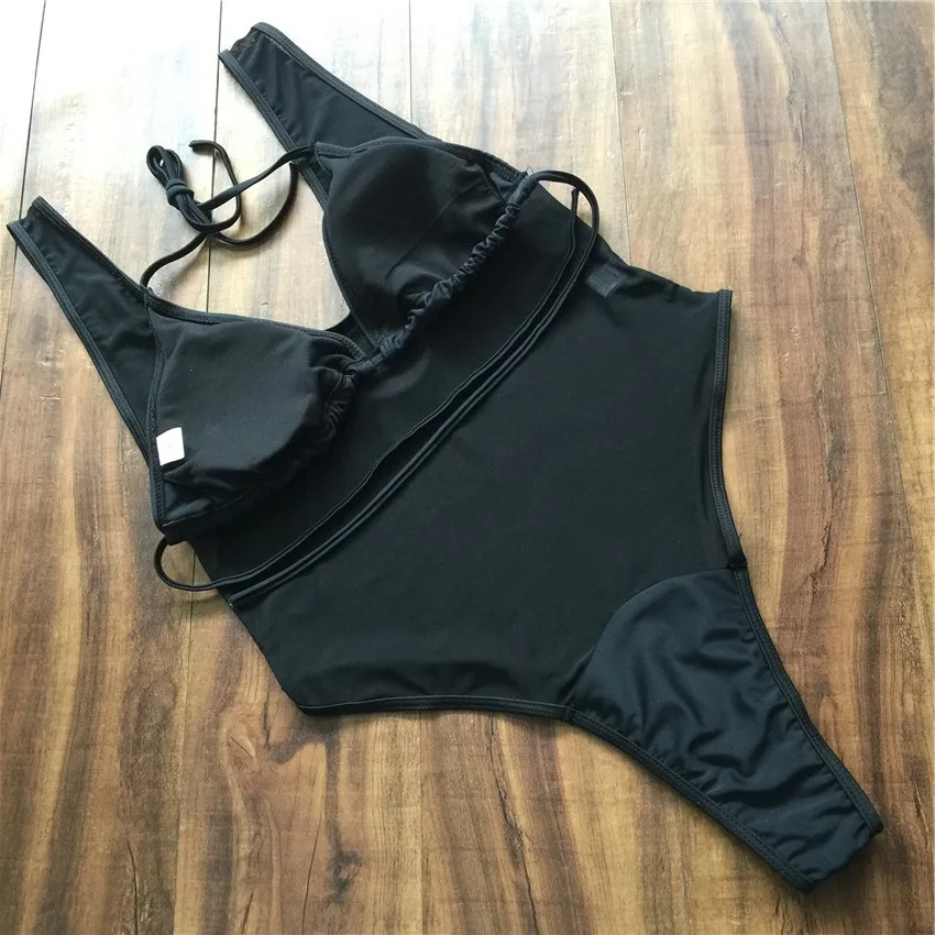 Bkning, черный сетчатый Цельный купальник, стринги, женская одежда для плавания,, высокий крой, купальные костюмы, женский боди, сексуальный цельный купальник