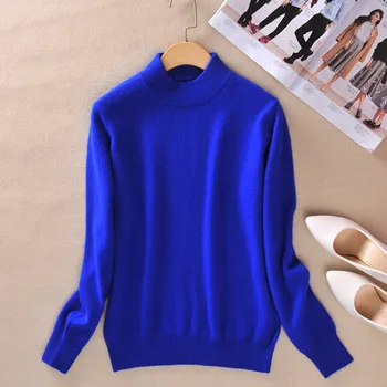 

Newly Women Autumn Knitwear Bottom Shirt Half Collar Long Sleeves Slim Fit Knitted Tops m99