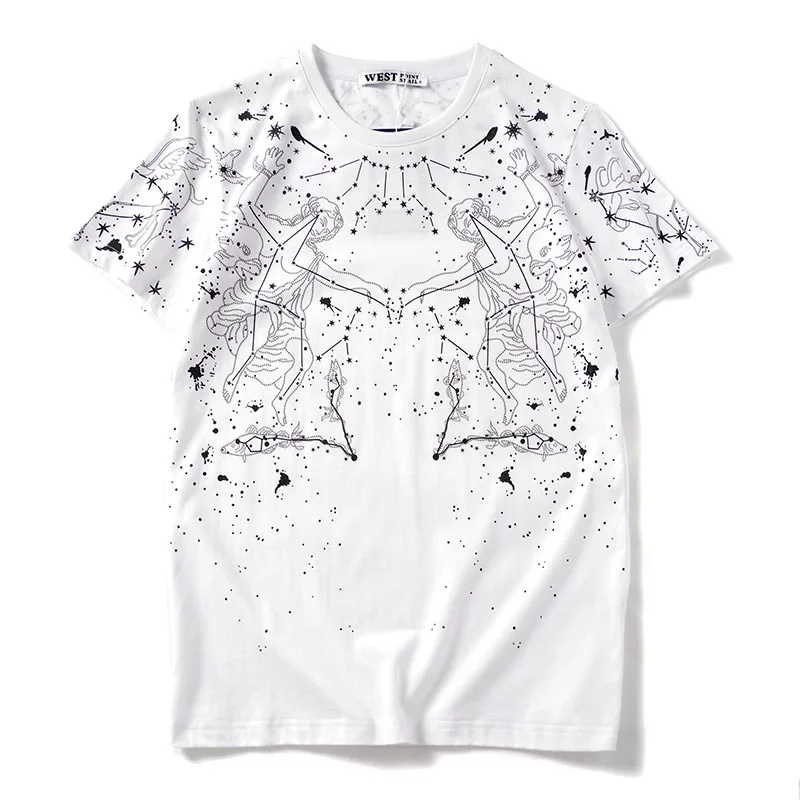 

New Summer Top Starry Printing Short Sleeve T Shirt Female Loose Style Streetwear O Neck Tshirts Cotton Women Clothes 2019 B264