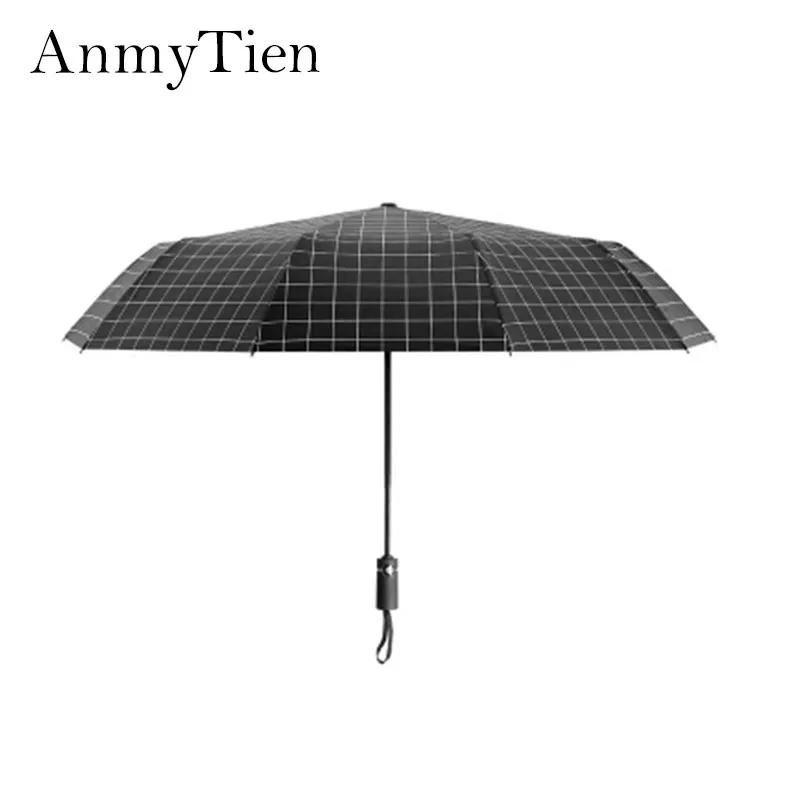 

Fully Automatic Umbrella Unisex Sunscreen Sunny Umbrella Rain Woman Three Folding Sunscreen Black Glue Umbrellas Female Gift