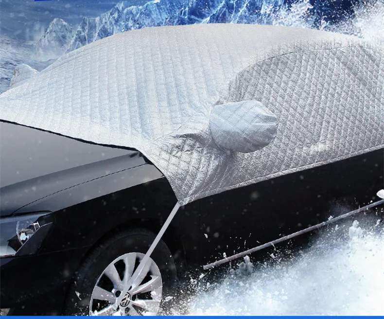 

Aluminium Foil Half Car Cover Outdoor Snow Rain Protection Indoor Dust Cover Sun Shade Partial Visor Car Exterior Protection Y11