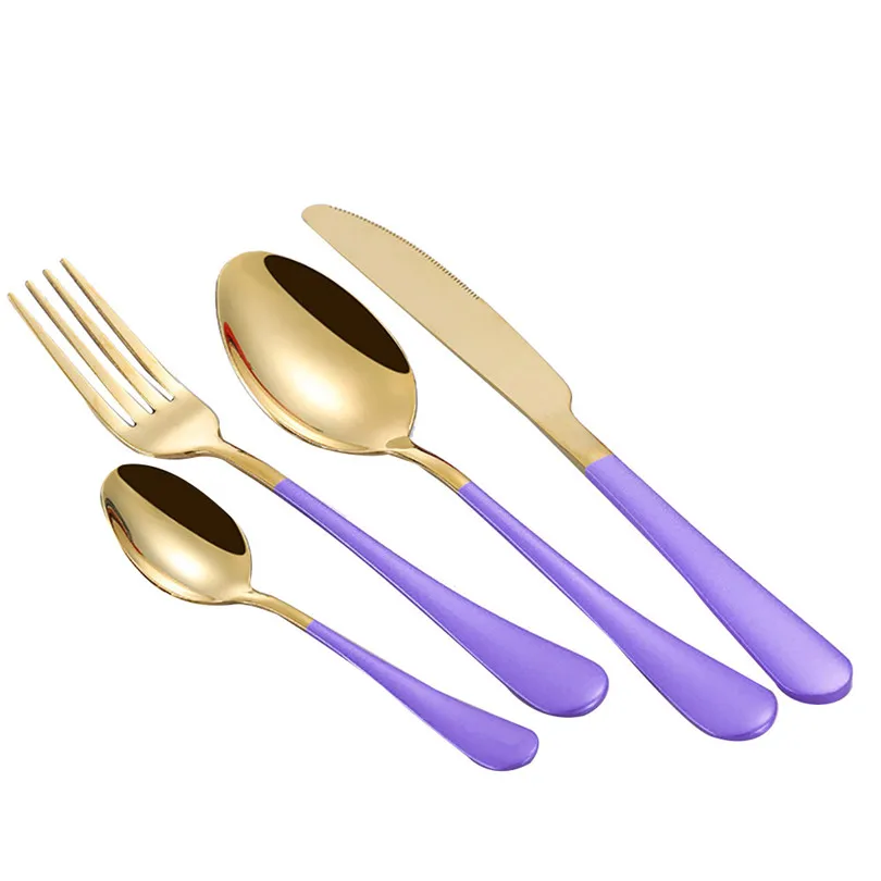 4PCS dinnerware set Kitchen Tools 2019 new Stainless Steel Upscale Dinnerware Flatware Cutlery Fork Spoon Teaspoon #3m18 (15)