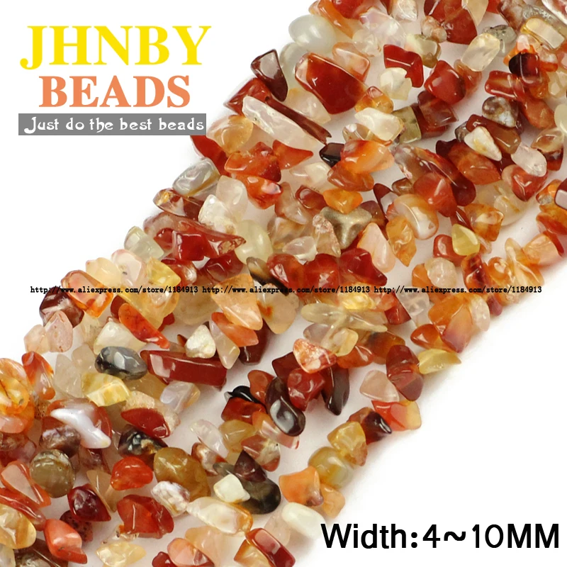 JHNBY, Красный сердолик, неправильный гравий, камень, бусины, натуральный камень, длина 86 см, кристаллы, бусины, ювелирные изделия, аксессуары, браслет, сделай сам