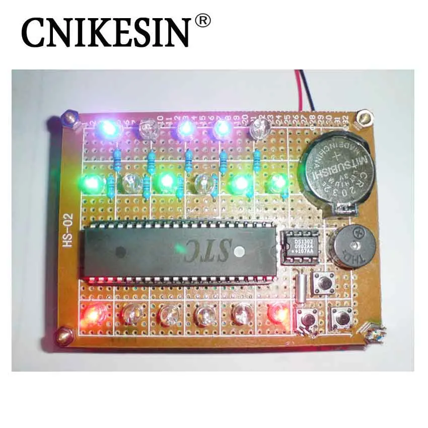 

CNIKESIN Creative DIY 51 Singlechip Electronic Design Suite: Colorful Binary Electronic Clock 9 ( no battery)