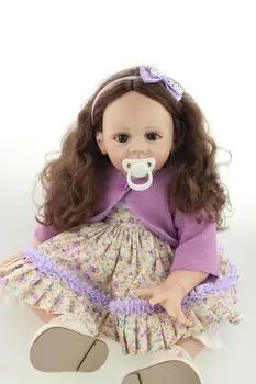 

24 inch Reborn Fridolin Baby Doll Lifelike Girls reborn Toddler Collection rooted smooth hair magnet pacifier.