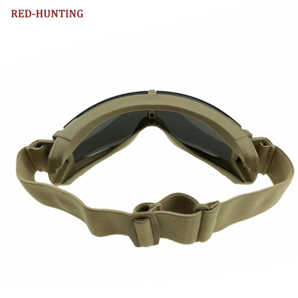 Пустынный Песок Рамка военный страйкбол X800 тактическая маска очки тактические очки армейские Пейнтбольные очки с 3 линзами