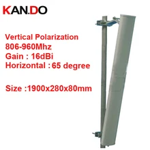1.9 м длинные 16dbi вертикальной поляризации 65 градусов 806-960 мГц Панель GSM антенна базовой станции использовать gsm и CDMA антенна FDD LTE антенны