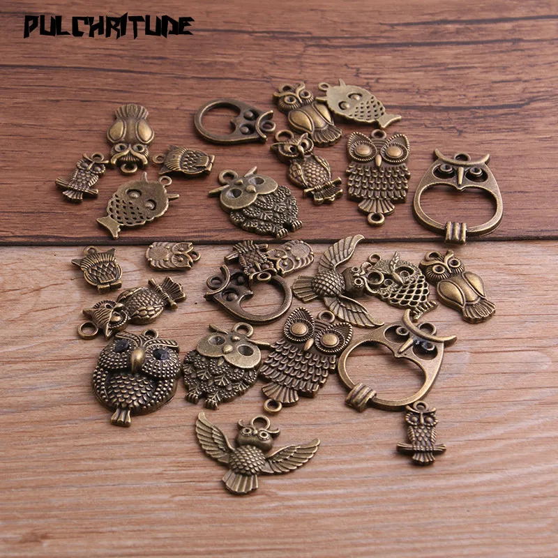 20pcs Vintage Metal 4color Mix Size Random 20-200 Style Charms Pendant for  Jewelry Making Diy