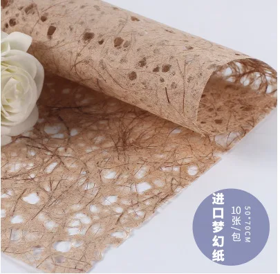 Korean light coffee 50x70 см ручной работы скрапбукинга DIY Декор высокого класса пеньковая нить полый крафт бумага цветок подарочная упаковка бумага флорист поставки - Цвет: Korean light coffee