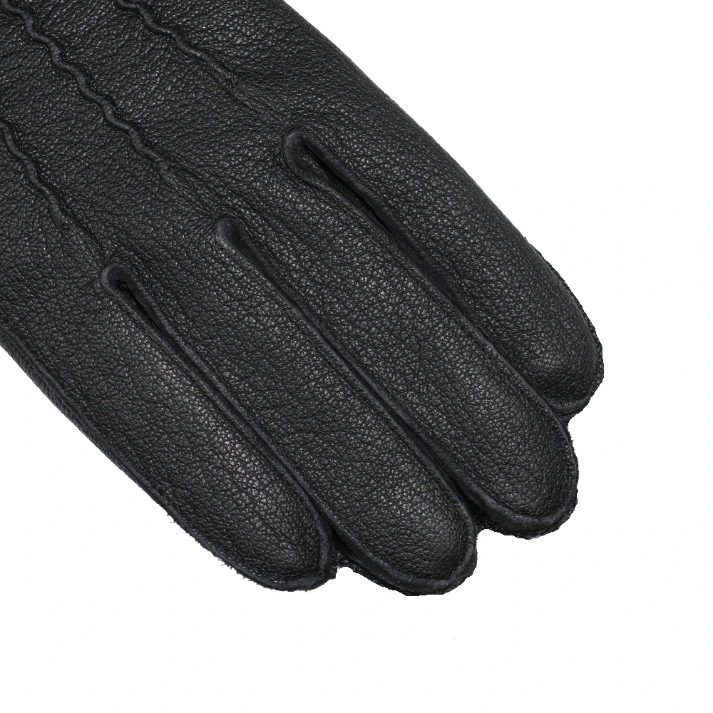 Натуральная кожа Для мужчин перчатки Модные Повседневное Бизнес перчатка из оленьей кожи Сенсорный экран зимних кожаных перчаток Термальность с плюшевой подкладкой