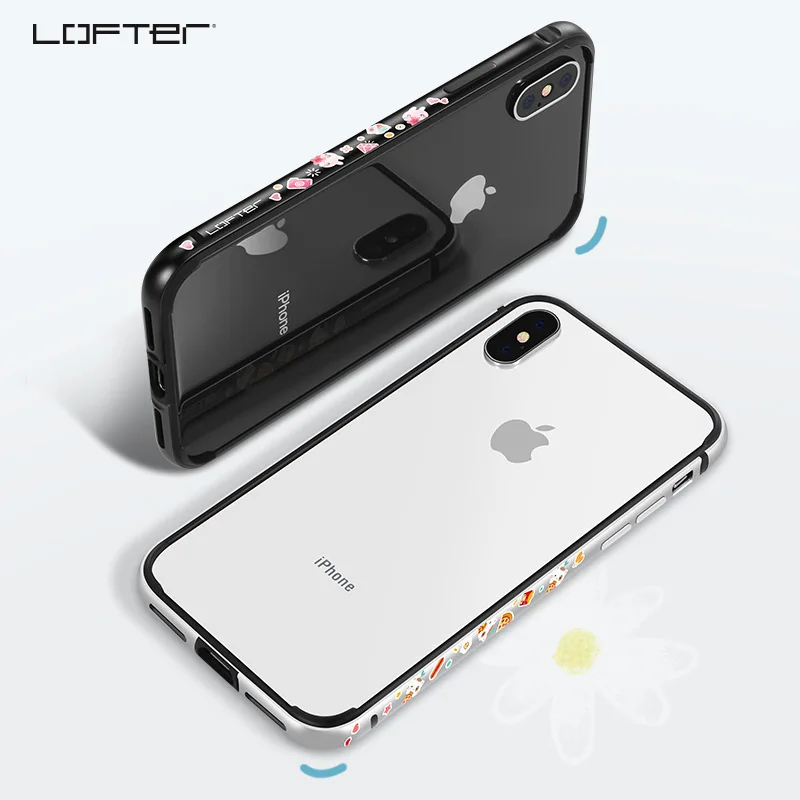 Металлический бампер с мультяшным рисунком для iPhone X XS алюминиевая рамка