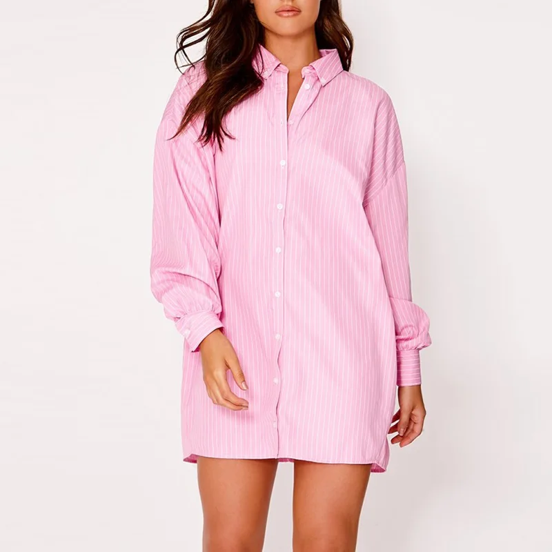 Полосатая женская блузка свободного кроя с длинными рукавами из хлопка S ~ Топы XL