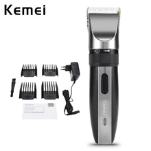 Kemei электрический триммер для стрижки волос перезаряжаемый резак для волос беспроводной 0,8-2,0 мм регулируемый режущий клинок стрижка с низким уровнем шума