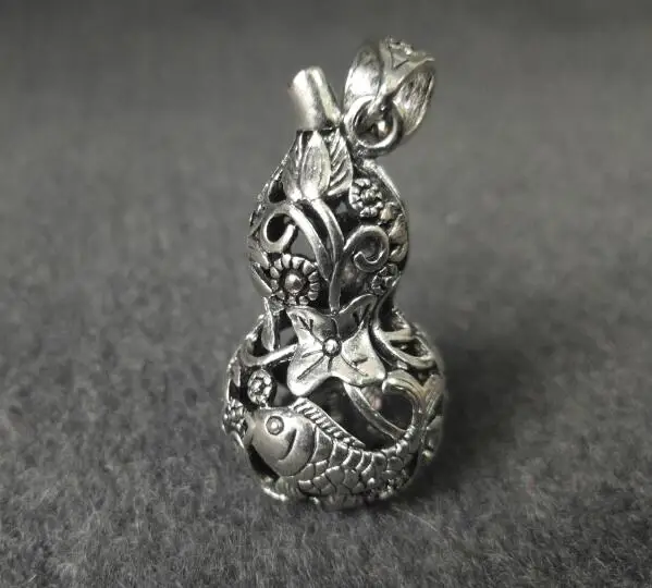 Rare a pair tibet silver carved fu flowers bracelet bangle