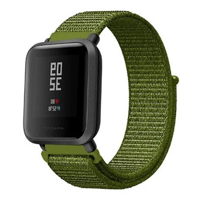 Спортивный нейлоновый ремешок YUEDAER для Xiaomi Amazfit Bip, Смарт-часы, ремешок, черный, зеленый, браслет для Amazfit Bip, аксессуары, ремни - Цвет: Green