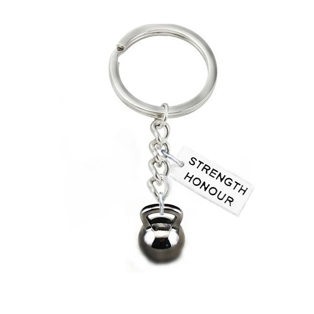

DOUBLE NOSE Gym Sport Weight Lifting Kettlebells Crossfit Fitness Tags Hand Stamped Charms Key Finder