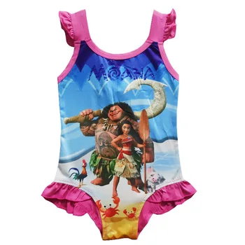 

2019 Mona Vaiana girl Close-fitting elastic stripe swimsuit girl split Two-pieces Swimwearing dress children stripe bikini dress