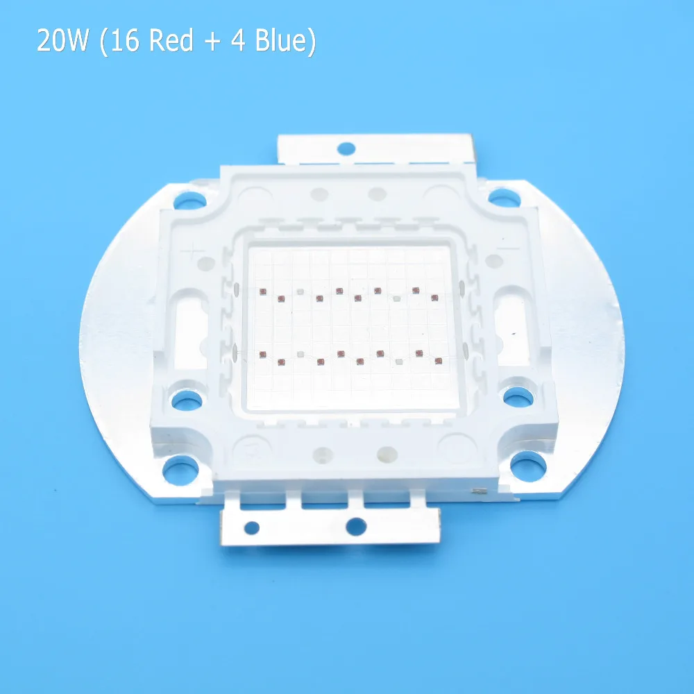 High quality 10W 20W 30W 50W 100W COB LED Grow light Chip Light Source, 4:1 Red 660nm Blue 440nm, Epileds 30mil / 42mil