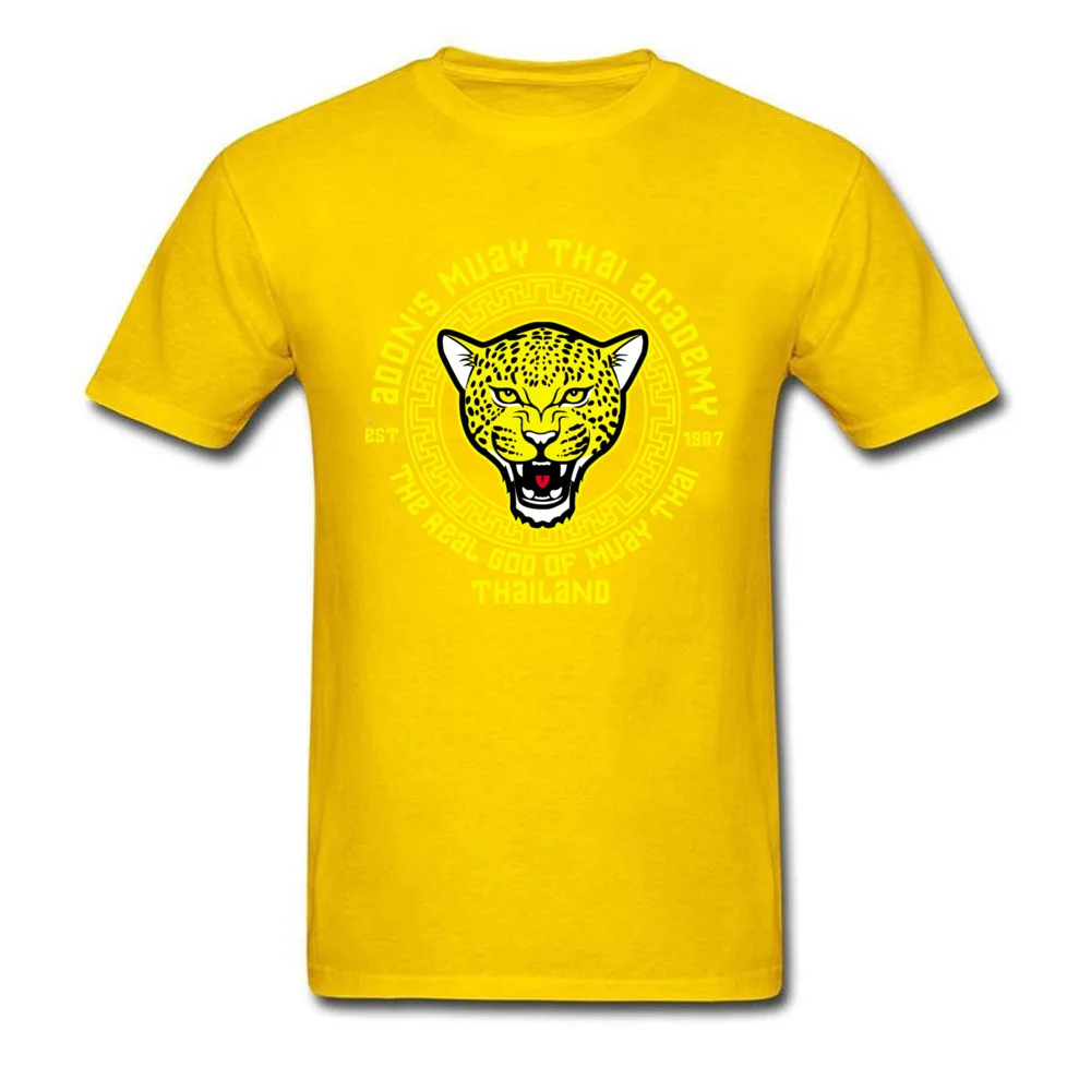 Custom Adons muay thai academy Tops T Shirt for Men Faddish Autumn O Neck Cotton Fabric Short Sleeve T Shirt Funny Sweatshirts Adons muay thai academy yellow