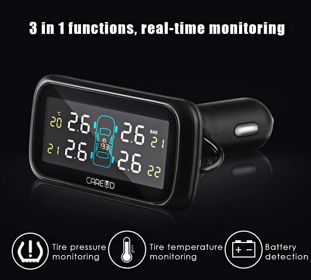 VicTsing U903 433.92MHz Wireless TPMS Tire Pressure Monitoring System 4 InternalExternal Sensors Tire Pressure Alarm Hot Sale   (2)