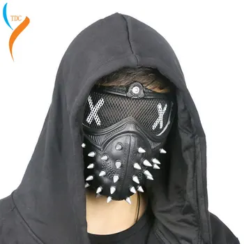 

2019 New Fashion Watch Dogs 2 Mask Marcus LED Light Mask Rivet Face Mask Cosplay Handmade Mask Halloween Party Prop