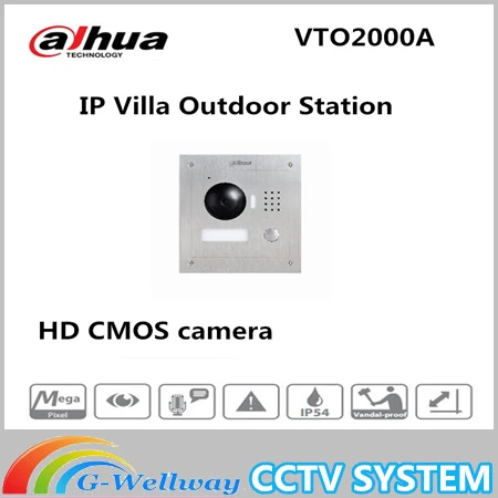 

Dahua VTO2000A Metal Video Door Phone Suppport POE P2P Function IP Villa Outdoor Station