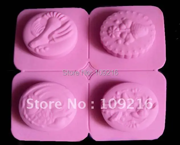 

1pcs Four-Fish and Bird (C1112) Silicone Handmade Soap/Cake Mold Crafts DIY Mold