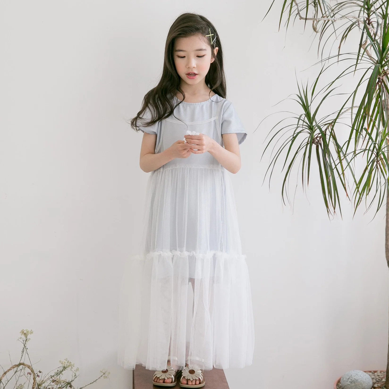 

2019 Summer Girls Clothing Sets Tshirt Skirt Two-piece Set Cotton Lace Mesh O-neck Shorts Clothing Big Girls Party Clothing Sets