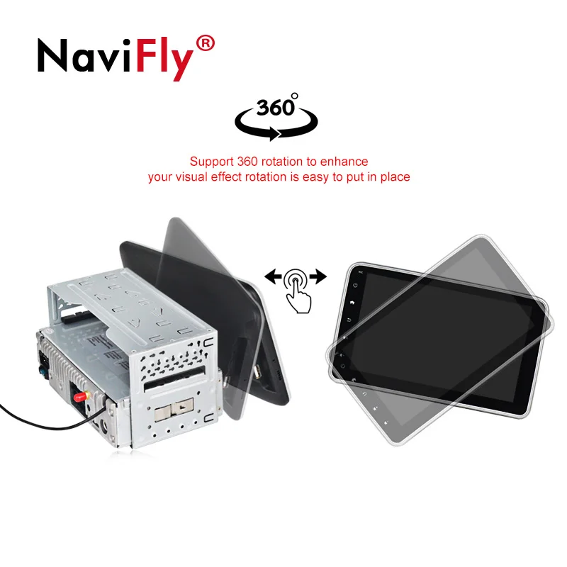 Cheap NaviFly Android 8.0 universal Car stereo head unit navigation GPS NAVI DVD player support 360  degrees Rotatable Face Panel 2