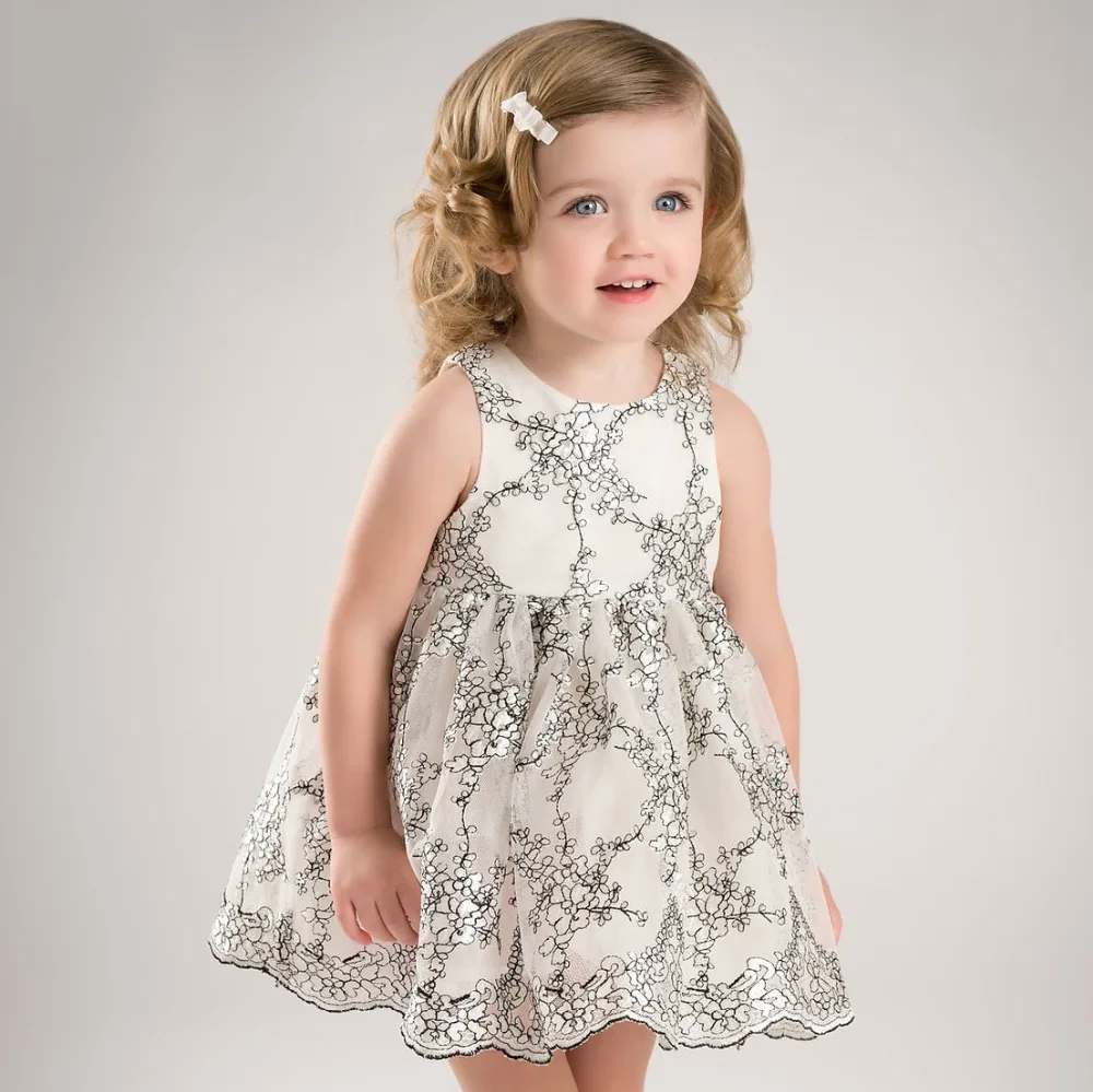 Brand child girl clothing Floral Embroidery kids baby girl princess