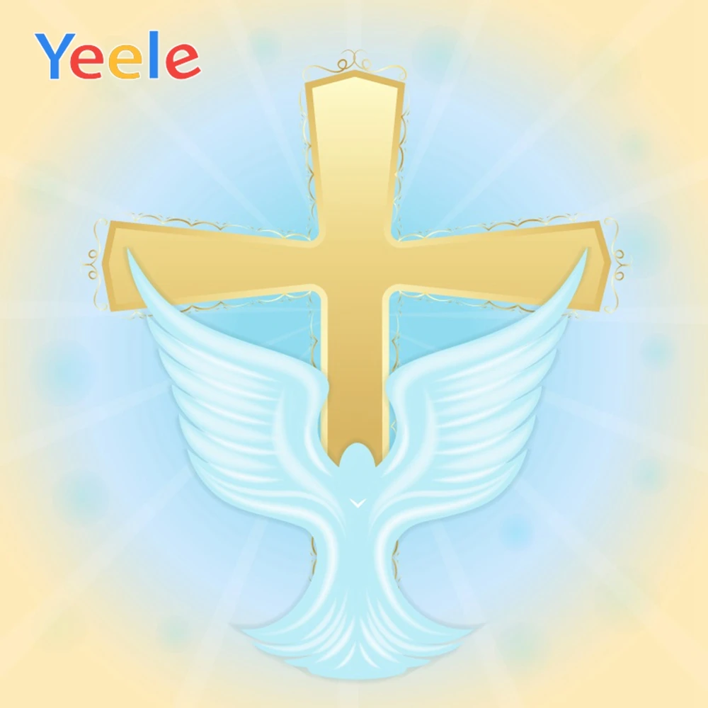 

Yeele Glitter Baptismal Cross Pigeon Holy Communion Jesus Scenic Photography Backgrounds Photographic Backdrops For Photo Studio