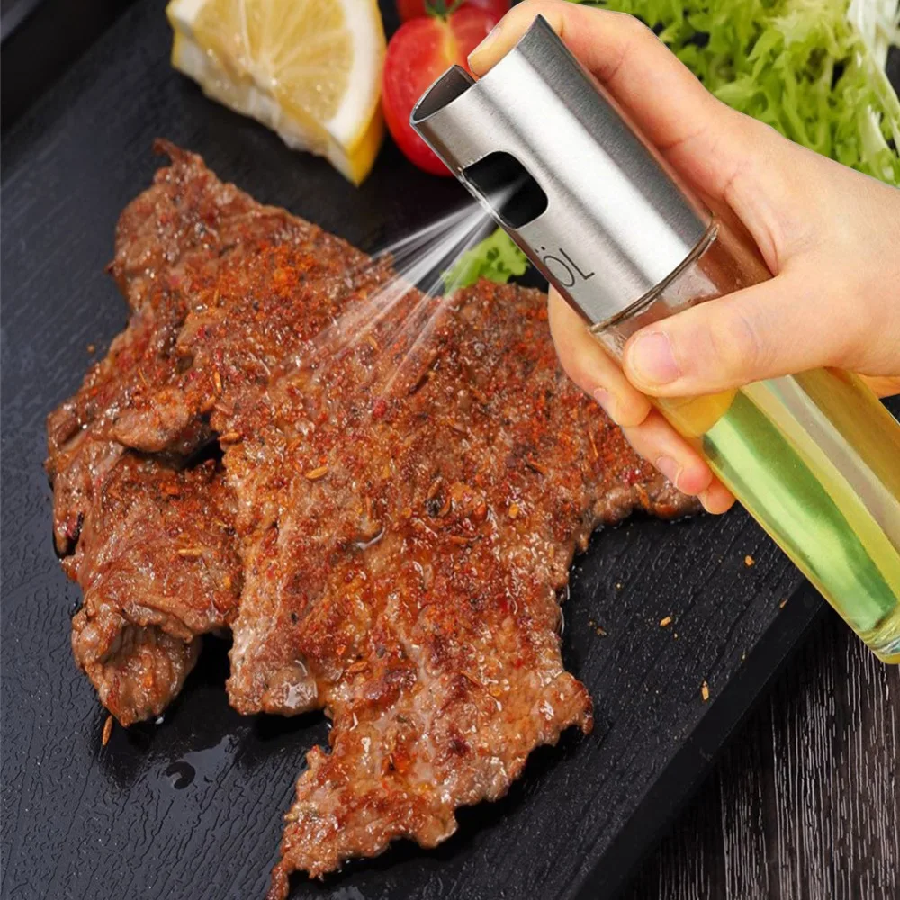 100ml Glass Olive Oil Sprayer Empty Bottle Oil Dispenser with cleaning brush for Cooking Salad Picnic BBQ Kitchen Baking tools