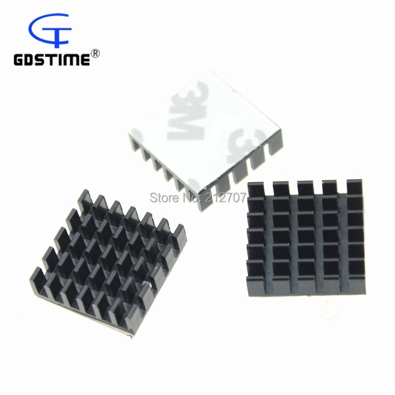 200 шт./лот Gdstime 20x20x6 мм черный теплоотвод ИС Процессор Алюминий радиатор радиаторы