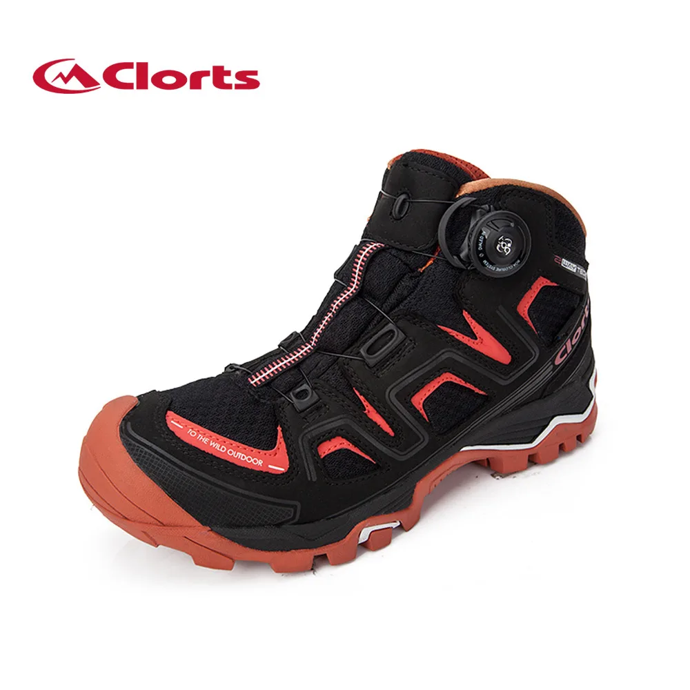 

Clorts High-Cut Men Hiking Boots BOA Fast Lacing Mountain Boots Waterproof Climbing Shoes Outdoor Boots Red/Black 3B016