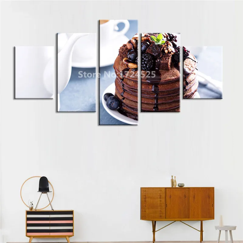 5Pieces-set-Bread-And-Food-And-Cup-Of-Modern-Canvas-Print-Painting-Wall-Art-Picture-For (3)