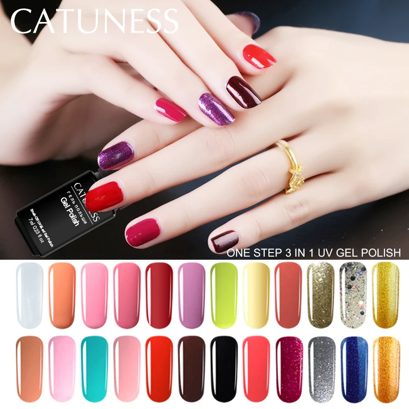 

CATUNESS Nail Polish Gel Paint Does Not Need Basecoat One Step Gel Polish Oil Soak UV Clear Varnish 3 In 1 Nai Gel Manicure